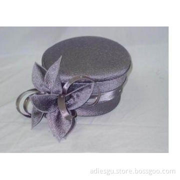 Purple Black Women Church Hats With Rose , Ladies Wedding H